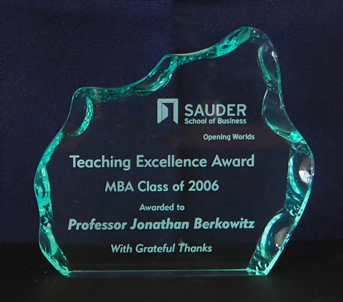 Teaching Excellence Award 2006